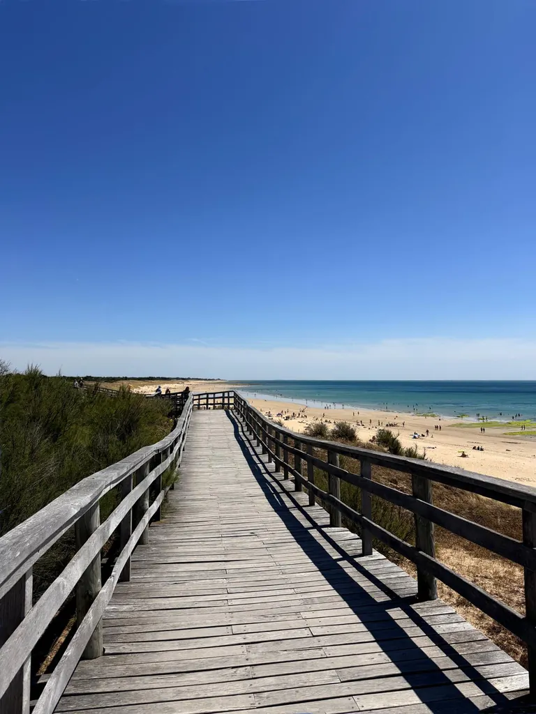 Passerelle en bois menant à la plage du Bois-Plage-en-Ré